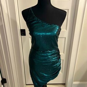 Lulus Sequin One Shoulder Dress